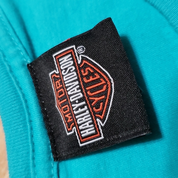 ❤ HARLEY-DAVIDSON | Live to Ride. Ride to Live. TEAL T-Shirt - Picture 3 of 11